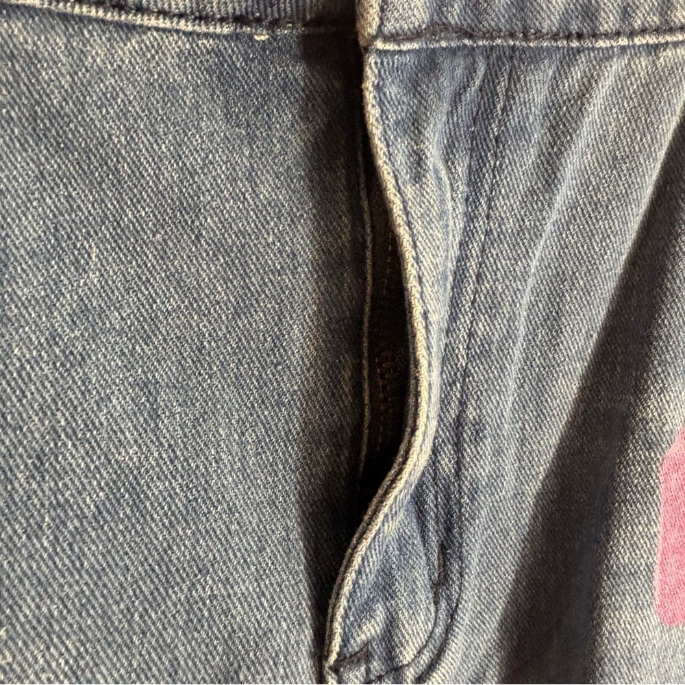 MISSLOOK SZ 5XL (US 16 equivalent) Painted Floral Straight Leg High Rise Jeans - Picture 8 of 12